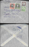 Chile Airmail Cover To Colombia 1932. Ovpr Stamps - Chili