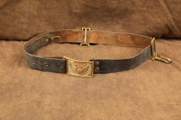  American Civil War Era Belt With Model 1851 Buckle And Brass Keepers - Armes Neutralisées