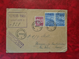 LETTRE/CARTE BELGIQUE 1949 RECOMMANDE TIMBRES BRUXELLES 1 4E SECTION POUR WANGEN PAR MARLENHEIM - Otros & Sin Clasificación