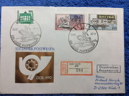 DDR - 1990 R-Brief Aus Berlin - SST "500 Jahre Postwesen" (2DMK025) - Covers & Documents