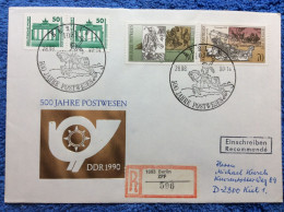 DDR - 1990 R-Brief Aus Berlin - SST "500 Jahre Postwesen" (2DMK027) - Lettres & Documents