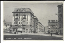 GENOVA , CARTOLINA FOTOGRAFICA  VIA PAOLO GIACOMETTI ANGOLO CORSO SARDEGNA . - Genova (Genua)