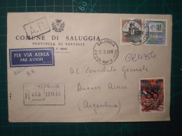 ITALIE, Enveloppe Communale Appartenant à "la Comune Di Saluggia". Distribué Au Consulat Général D'Italie à Buenos Aires - 1981-90: Used