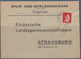 Lettre Occupation Allemande WWII Alsace 1943 Haguenau - Lettres & Documents