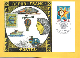 BAYONNE (31 XII 1999 )150 ANS DU TIMBRE POSTE FRANCAIS.(TGV AVION Cérès Diligence Ballon)  (2 Scans) 21717 - Bayonne