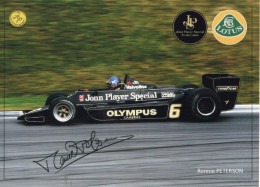 Ronnie Peterson - Lotus-JPS - Signée Photocard - Grand Prix / F1