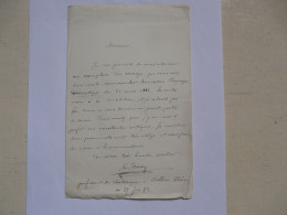 LETTRE AUTOGRAPHE - CORRESPONDANCE Adressée à Mr SARCEY Critique Dramatique - Chronique Dramatique 1884 - Documents Historiques