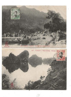 2 Cartes Viet Nam Cho Ho Barrage Sur La Riviere Noirebaiie D'along - Viêt-Nam