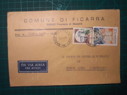 ITALIE, Enveloppe Communale Appartenant à "la Comune Di Ficarra". Distribué Au Consulat Général D'Italie à Buenos Aires, - 1981-90: Afgestempeld