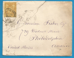 FRANCE - Sage - N°92 Sur Lettre De NEUILLY-SUR-SEINE à PHILIDELPHIE (USA) - 1876-1898 Sage (Tipo II)