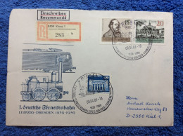 DDR - 1989 R-Brief Aus Riesa - SST "1. Deutsche Ferneisenbahn Leipzig-Dresden Fahrzeugparade" (2DMK032) - Covers & Documents