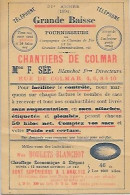 Carte Publicitaire Chantiers De Colmar Paris 80 Rue D'Amsterdam - Distrito: 10