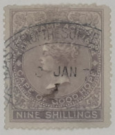 Revenue Stamp 9 Shillings 1864 - Cap De Bonne Espérance (1853-1904)
