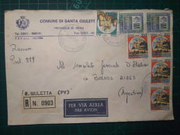 ITALIE, Enveloppe Communale Appartenant à "la Comune Di Santa Giuletta". Distribué Au Consulat Général D'Italie à Buenos - 1981-90: Usati