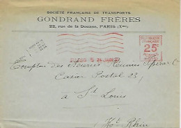 Lettre Société Fançaise De Transports Gondrand Frères 22 Rue De La Douane Paris Xme - Advertising