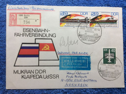 DDR - 1986 R-Brief Aus Berlin - SST "Eisenbahnfährverbindung Mukran-Klaipeda DDR-UdSSR" - Retur (2DMK037) - Briefe U. Dokumente