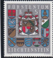 Liechtenstein 1994, Cat. Zumstein 537 X **. Nouveau Tirage Papier Fluo. Armoiries De La Principauté Et Des Communes . - Ungebraucht