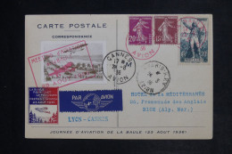 FRANCE -  Carte Postale Du Meeting Aérien De La Baule  En 1936 Pour Nice Via Paris Et Cannes - L 152668 - 1927-1959 Covers & Documents