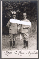 FOTOCARTOLINA  INIZI 900 - INDICAZIONE: CAMPO DI TEANO 1913 - 2 UFFICIALI CON SCIABOLA - FOT DEL GIUDICE DI NAPOLI - Oorlog, Militair