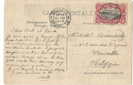 !!! CONGO, CPA DE 1913, DÉPART DE INONGO POUR BRUXELLES (BELGIQUE) - Cartas & Documentos