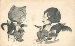 CHIEN ET CHAT HUMANISES LA BDISCUSSION  SERIE CARICATURES - Altri & Non Classificati