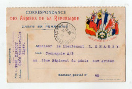 TB 4826 - Carte En Franchise Militaire Avec Divers Signatures - M. Paul DARROUY, Café TANTONVILLE à ALGER ( Algérie) - Lettres & Documents