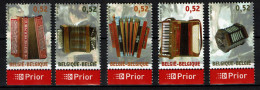 België 3611/3615 - Miziek, Music, Muzik, Musique, L'Accordéon - Uit BL139 - Unused Stamps