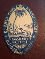 Carton étiquette Bagages Grand Hotel DJIDJELLI  PLAGE / Algérie - Hotel Labels