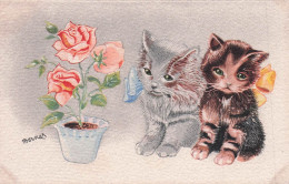 Carte Postale CHATS Illustrateur Bernet - Chats