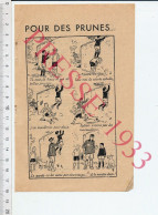 3 Vues 1933 Humour Cueillette Des Prunes Fruits + Jeu De Palet + Baudry Peintre Ampère Archéologue - Zonder Classificatie