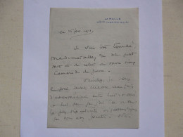 LETTRE AUTOGRAPHE - CORRESPONDANCE : LA MALLE - CABRIES 1911 - Documents Historiques