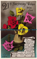 R644361 21 St Birthday Wishes With Love. Roses In Vase. Rotary Photographic - Monde