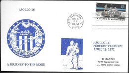 US Space Cover 1972. "Apollo 16" Launch. Young Mattingly Duke - Stati Uniti