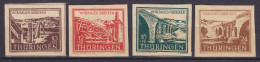 Allierte Besetzung Thüringen 1946 Wiederaufbau Zerstörter Brücken Complete Set Aus Block 4, MNH**/MH* (2 Scans) - Mint