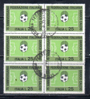 ITALIA REPUBBLICA ITALY 1973 FEDERAZIONE ITALIANA DEL GIOCO CALCIO FOOTBALL SOCCER LIRE 25 BLOCCO BLOCK USATO USED - 1971-80: Usados