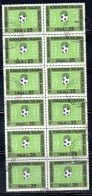 ITALIA REPUBBLICA ITALY 1973 FEDERAZIONE ITALIANA DEL GIOCO CALCIO FOOTBALL SOCCER LIRE 25 BLOCCO BLOCK USATO USED - 1971-80: Used