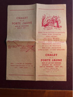 Dépliant Publicitaire Menus Restaurant Chalet De La Porte Jaune Bois De Vincennes Lac Des Minimes Paris XIIéme - Sonstige & Ohne Zuordnung