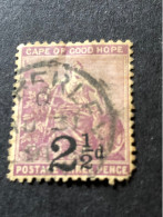 CAPE OF GOOD HOPE. SG 55.   2 1/2d On 3d Pale Magenta FU - Cape Of Good Hope (1853-1904)