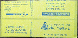 Variété 4197-C15 Date 7/ 13.12.10 Carnet Découpe à Cheval Beaujard 10 TVP Rouge Faciale 14.30€ - Modernos : 1959-…