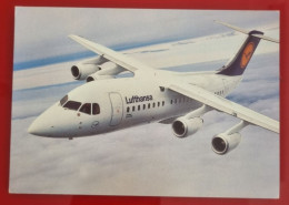 ADVERTISING POSTCARD - LUFTHANSA CITYLINER AVRO RJ85 - Zeppeline