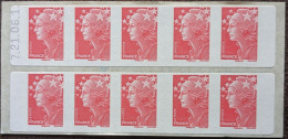 4197-C15 Date 7/ 21.06.11 Carnet Beaujard 10 TVP Rouge Faciale 14.30€ - Modernos : 1959-…