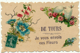 TOURS - Carte Illustrée , "De Tours...Fleurs" - Tours