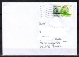 MiNr. 3238, Europa: Umweltbewusst Leben, Auf Portoger. Brief Von BZ 57 Nach Halle; B-1376 - Storia Postale