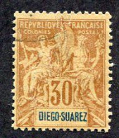 Colonie Française, Diégo Suarez N°33 Oblitéré ; Faux Fournier - Gebraucht