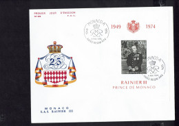 MONACO - FDC 25 Ans De Règne RAINIER III - Sur Enveloppe Numérotée 338 - - FDC