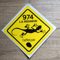 Autocollant 974 LA REUNION L'effet Péi - Lézard Gecko - Stickers