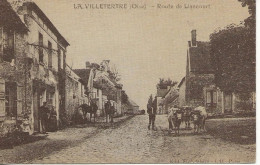 60 -   La Villetertre Route De  Liancourt  ** CPA Vierge Animée    Attelage De Boeufs ** Crédit Agricole Repro - Other & Unclassified