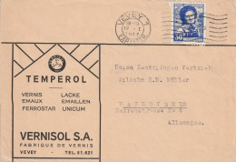 Suisse Lettre Vevey Pour L'Allemagne 1937 - Poststempel