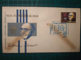 URUGUAY, Enveloppe FDC Commémorative De La "Visite Du Président D'Israël, Zalman Shazar" Avec Cachet De La Poste Et Timb - Uruguay
