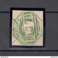 1847-54 GRAN BRETAGNA, Stanley Gibbons N. 10, 1 Shilling, Pale Green, Used - Cancelled - Autres & Non Classés